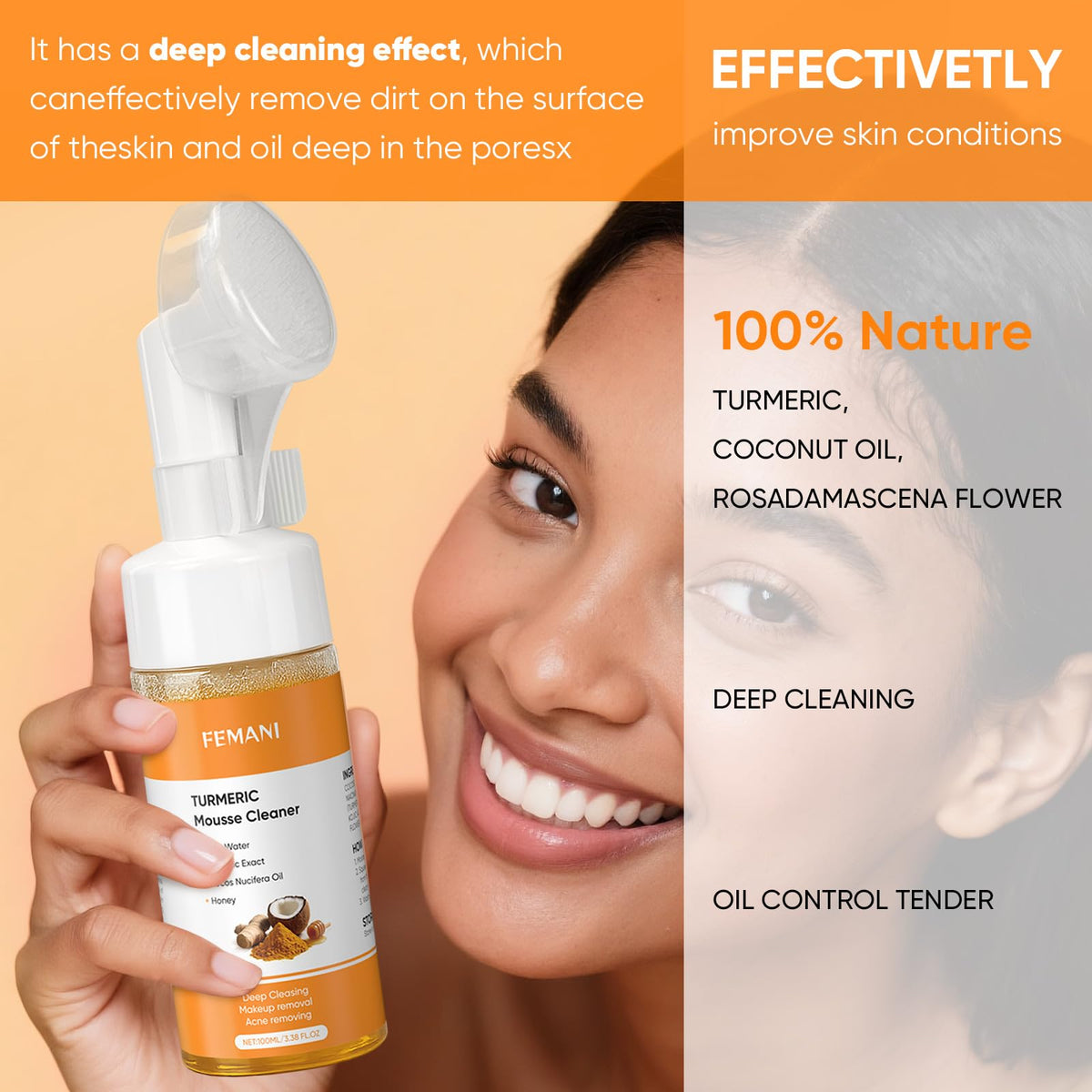 femani brush soft bristles detail highlighting gentle exfoliating benefit