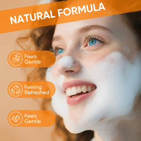 femani texture foam close up displaying creamy lather for gentle exfoliation
