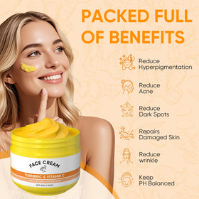 femani turmeric face cream jar open showing smooth texture and fast absorption