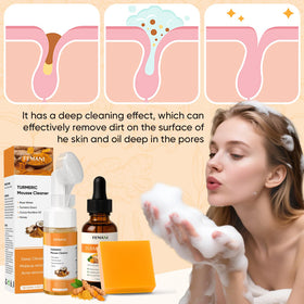 femani turmeric oil dropper applying a drop to skin for hydration