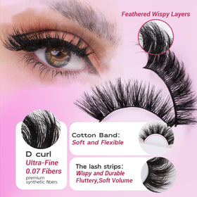FENG BEAUTY close-up faux mink fibers showing soft texture and natural blend