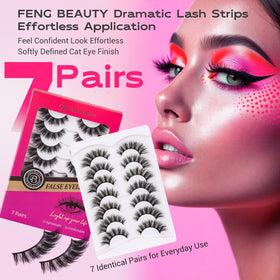 FENG BEAUTY lashes beside ruler showing lengths 8–16mm for precise fit