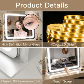 FENNIO mirror on a vanity with brushes and products benefit stylish functional setup