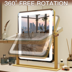 FENNIO mirror on vanity lifestyle scene showing real-world styling and convenience benefit