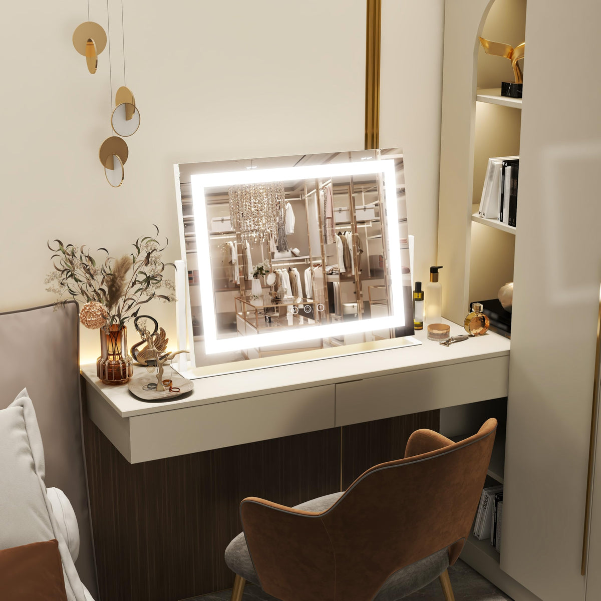 FENNIO side view demonstrating tilt and 360° rotation for customizable viewing angles