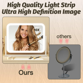 FENNIO mirror tilted to demonstrate 360° rotation and adjustable angle benefit
