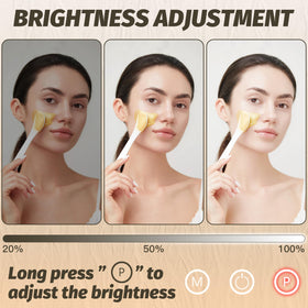 FENNIO mirror displaying warm, daylight, and cool lighting modes to preview makeup in different settings