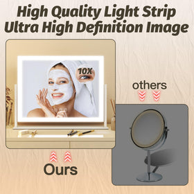 FENNIO mirror tilted to show 360-degree rotation for finding the ideal viewing angle and comfort