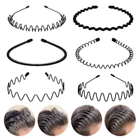 fenshine front packaging showing six black metal headbands, organized and ready to use