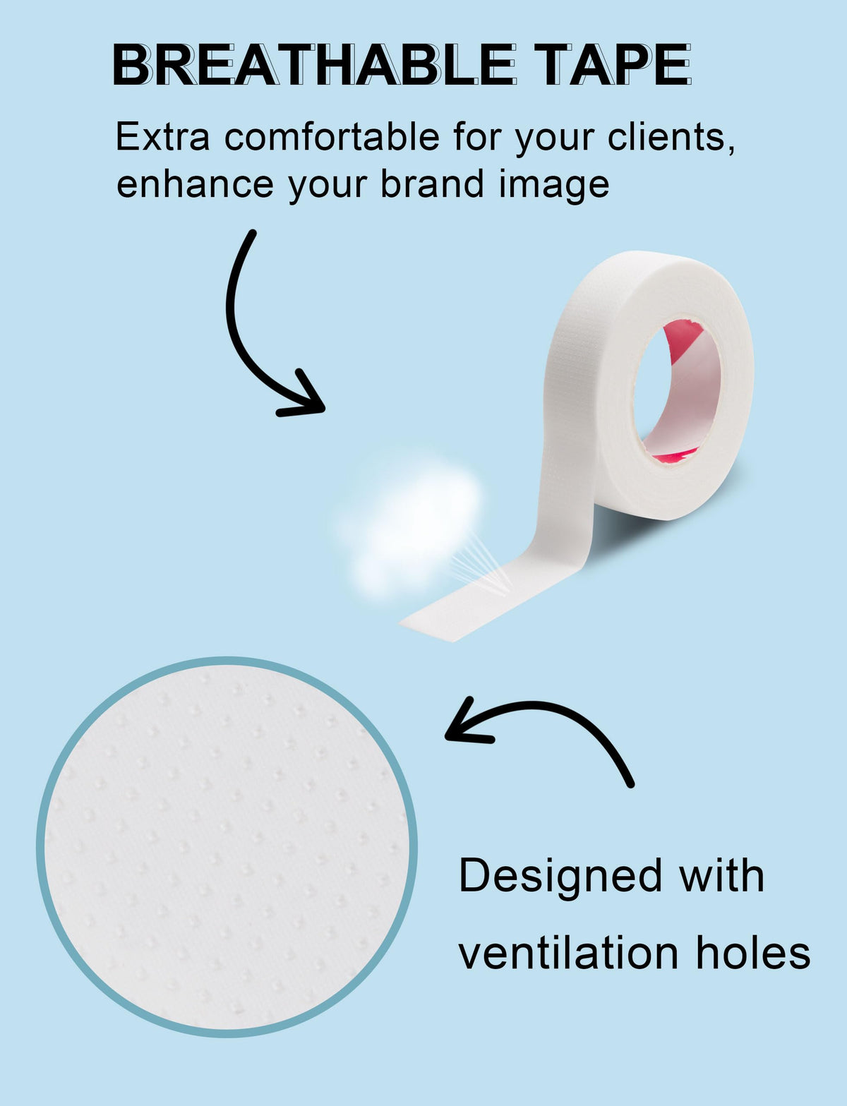 fenshine close-up of roll texture highlighting soft micropore surface for comfortable wear