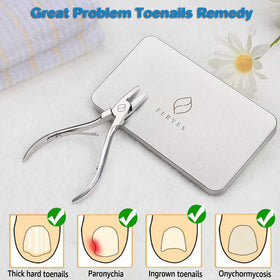 FERYES clippers in use trimming thick toenail for controlled accurate clipping