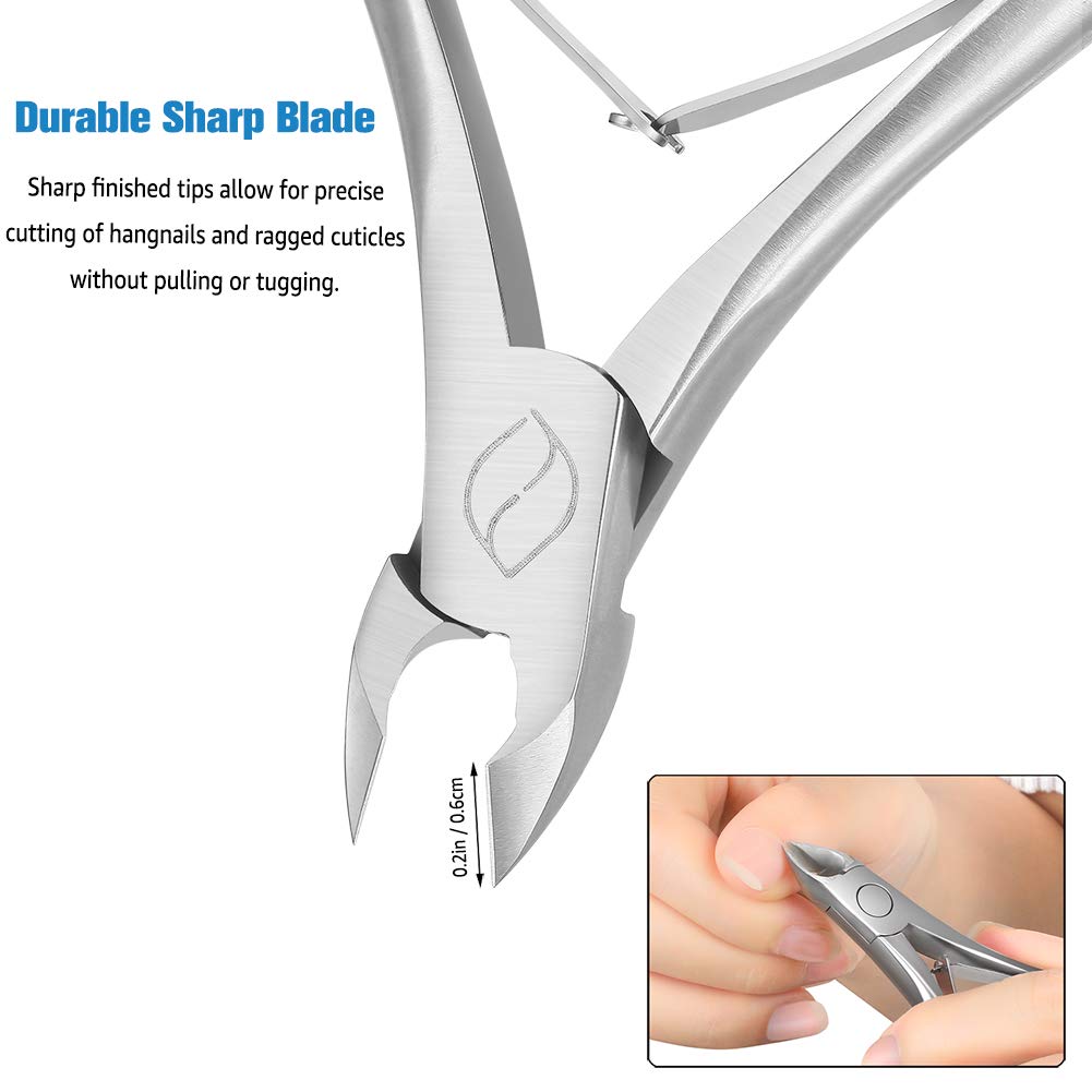 FERYES cuticle clippers trimming excess cuticle showing controlled small snip