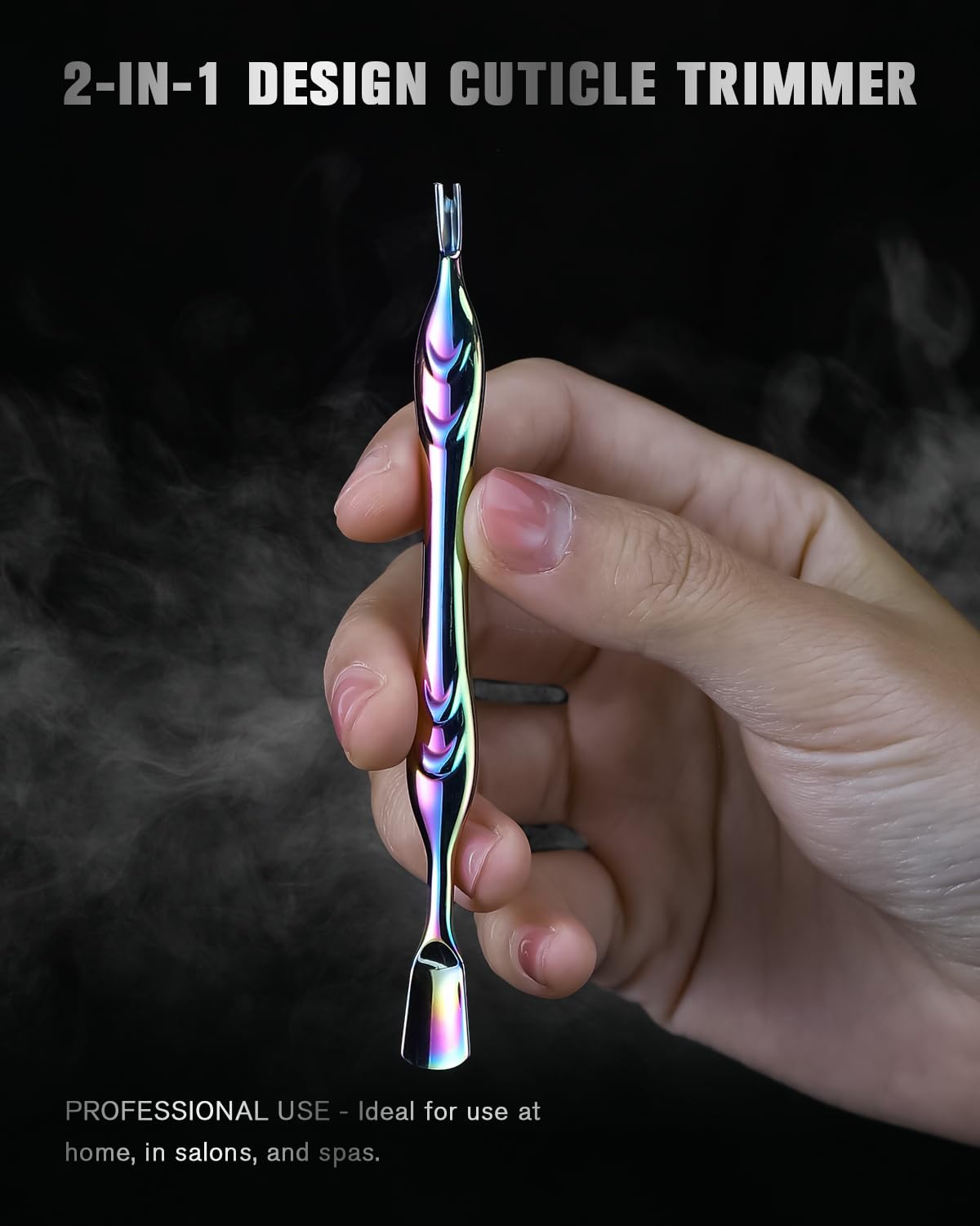 FERYES cuticle pusher inside a cosmetic bag showing portability for travel