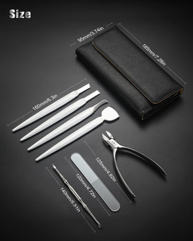 FERYES complete kit staged for pedicure use showing professional grooming setup