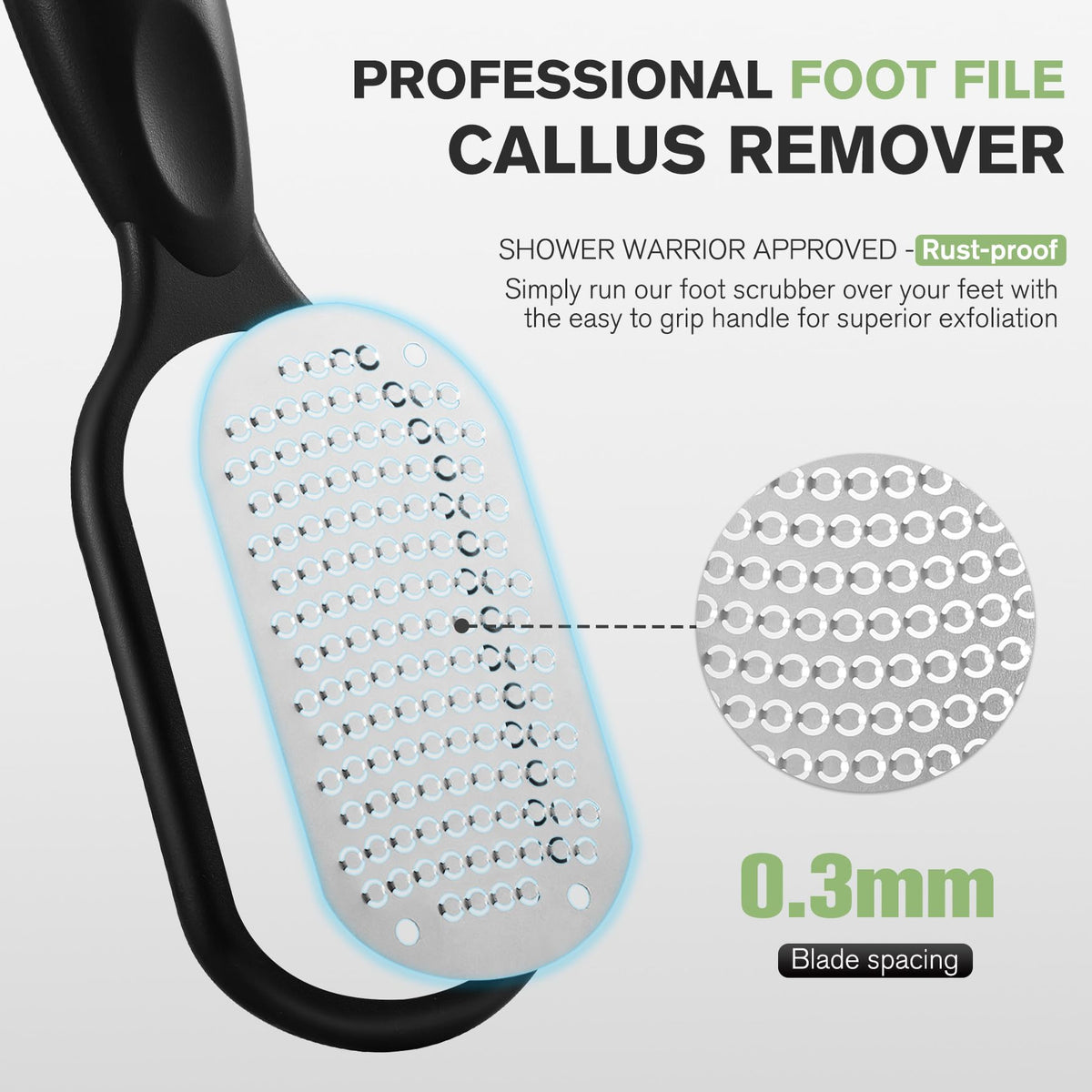 FERYES textured handle closeup offering secure grip during wet use