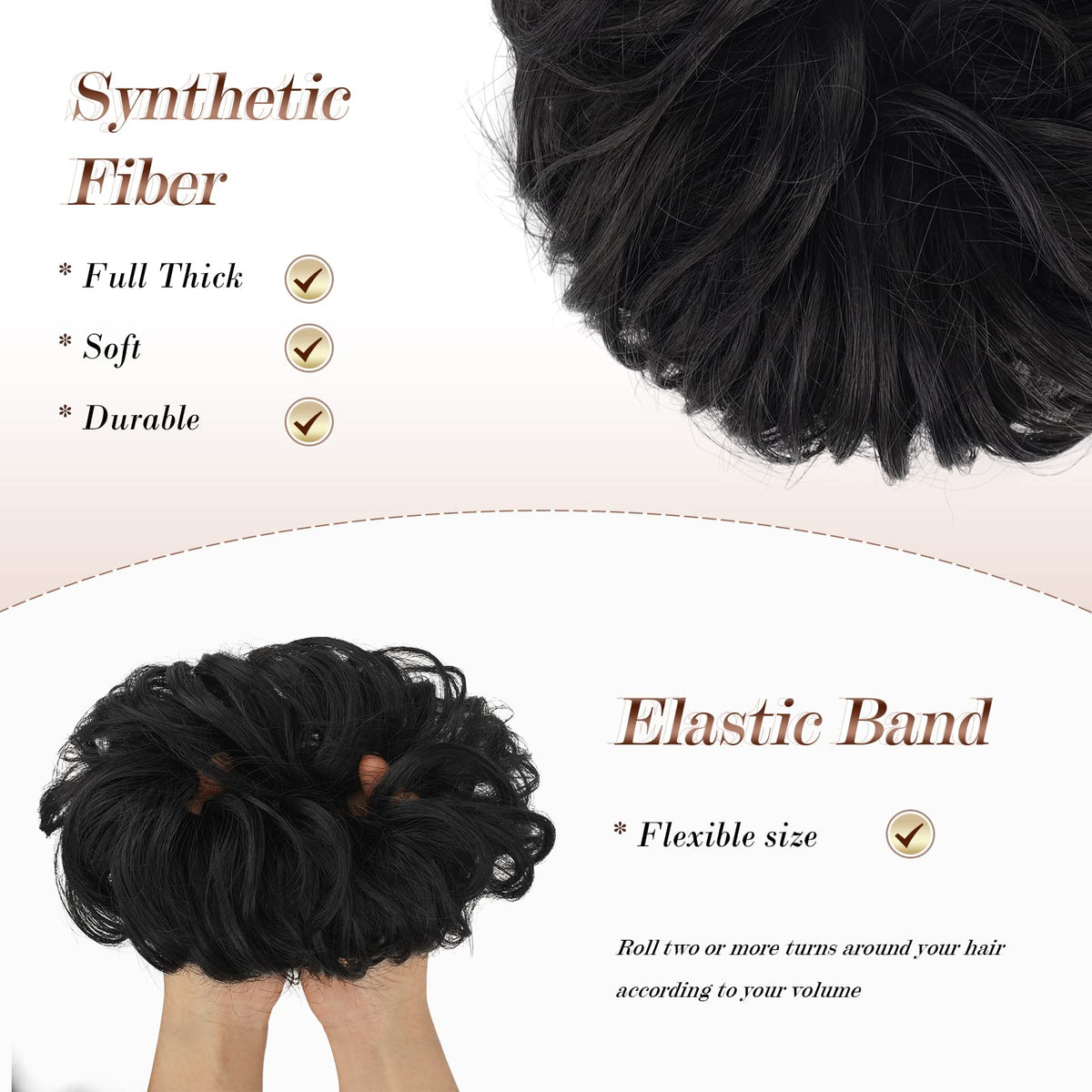 FESHFEN worn by model showing pulled-back bun and instant fullness benefit
