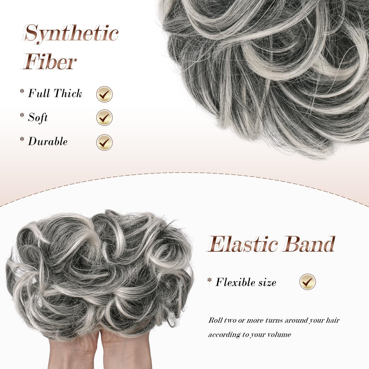FESHFEN size comparison with hand to show the bun’s substantial volume benefit
