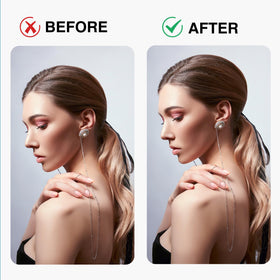 FEUNLEM sponge inserted into bun demonstrating natural volume and secure invisible hold