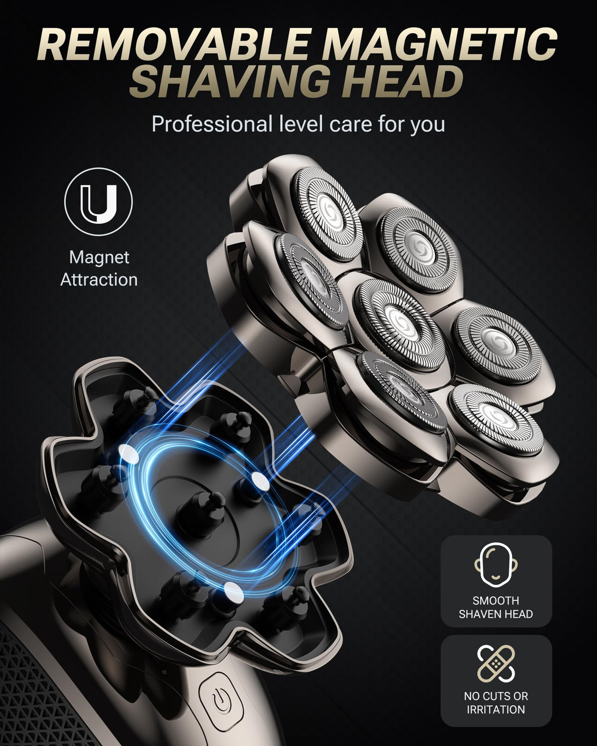 feysfew shaver LED display and USB port showing battery status benefit