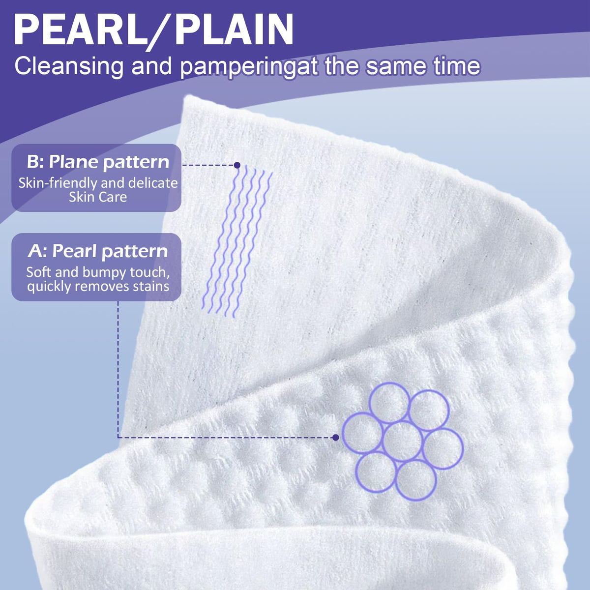 FFEWAFP close-up of pearl-pattern texture for effective makeup removal