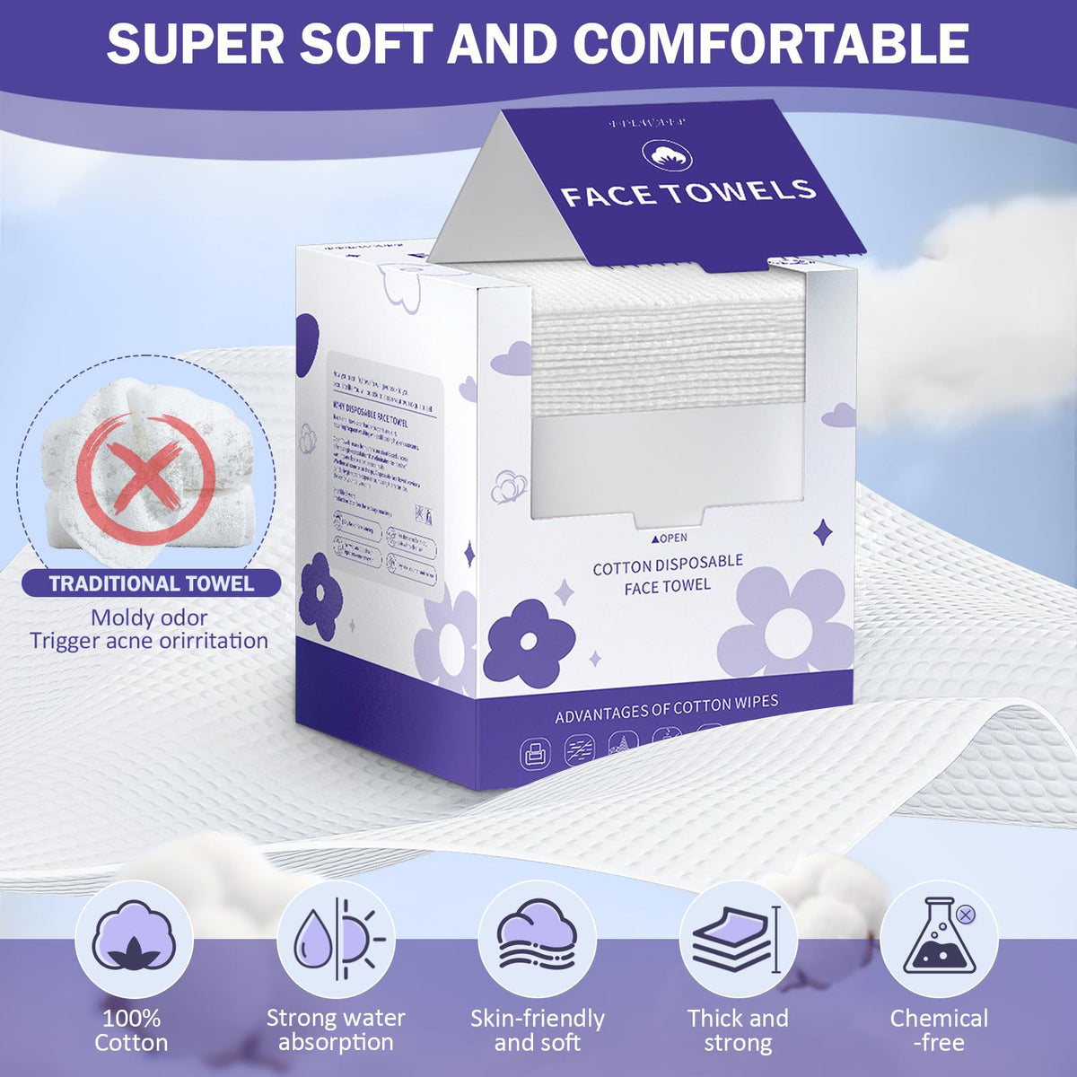FFEWAFP smooth cotton side close-up, gentle on sensitive skin