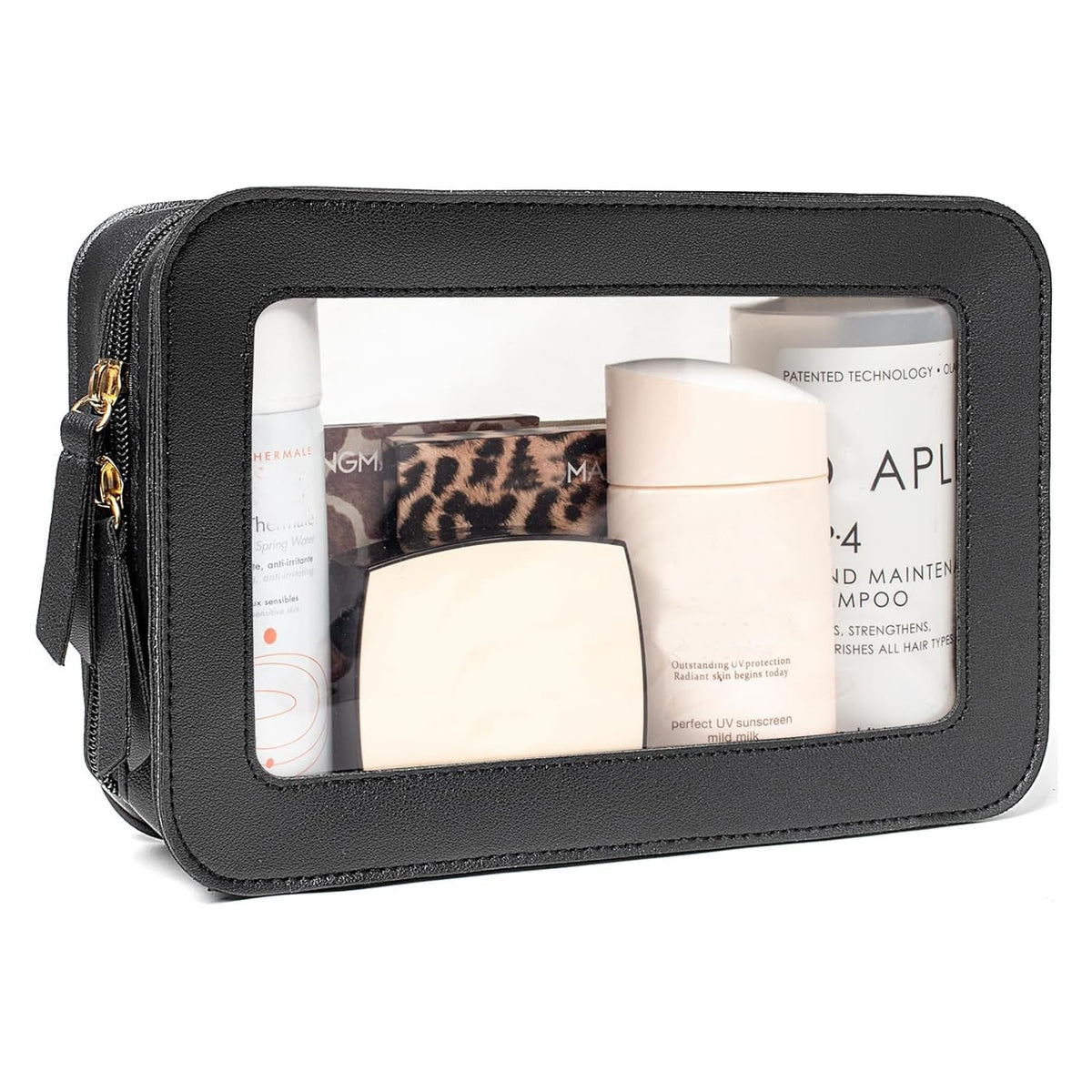 FFpaw front view clear makeup bag for quick item visibility