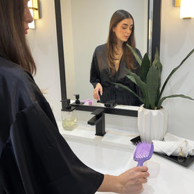 FHI Heat UNbrush backless vent detail illustrating airflow for faster drying and reduced styling time
