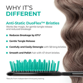 FHI Heat UNbrush DuoFlex bristles close-up showing flexible tines that reduce breakage