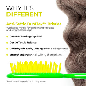 FHI Heat UNbrush close-up of DuoFlex anti-static bristles reducing breakage