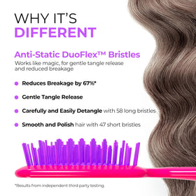 FHI Heat UNbrush close-up of DuoFlex anti-static bristles for gentle detangling