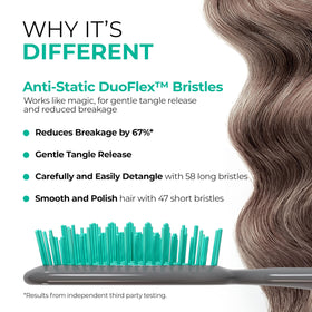 FHI Heat UNbrush DuoFlex Anti-Static bristles close-up to gently detangle knots