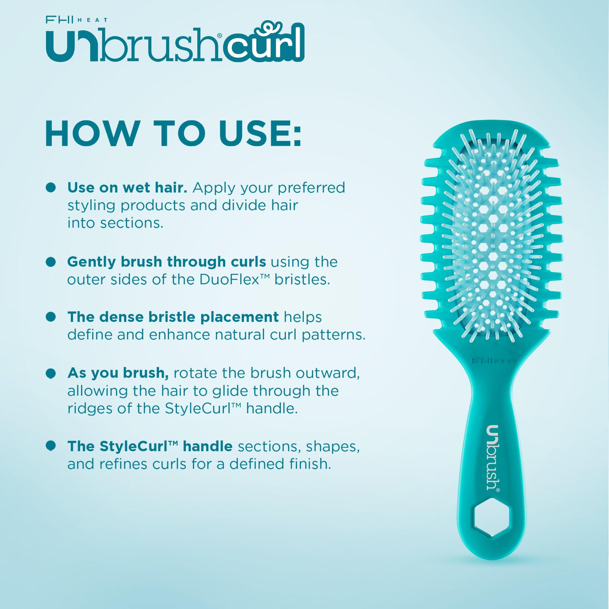 FHI Heat bristle close-up highlighting DuoFlex bristles for gentler gliding