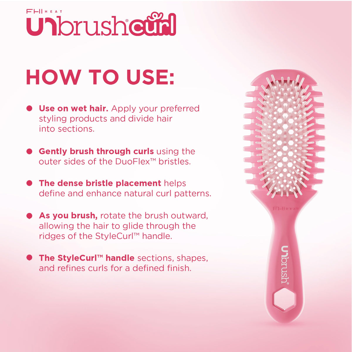 FHI Heat DuoFlex bristles close-up highlighting flexible detangling action and reduced frizz