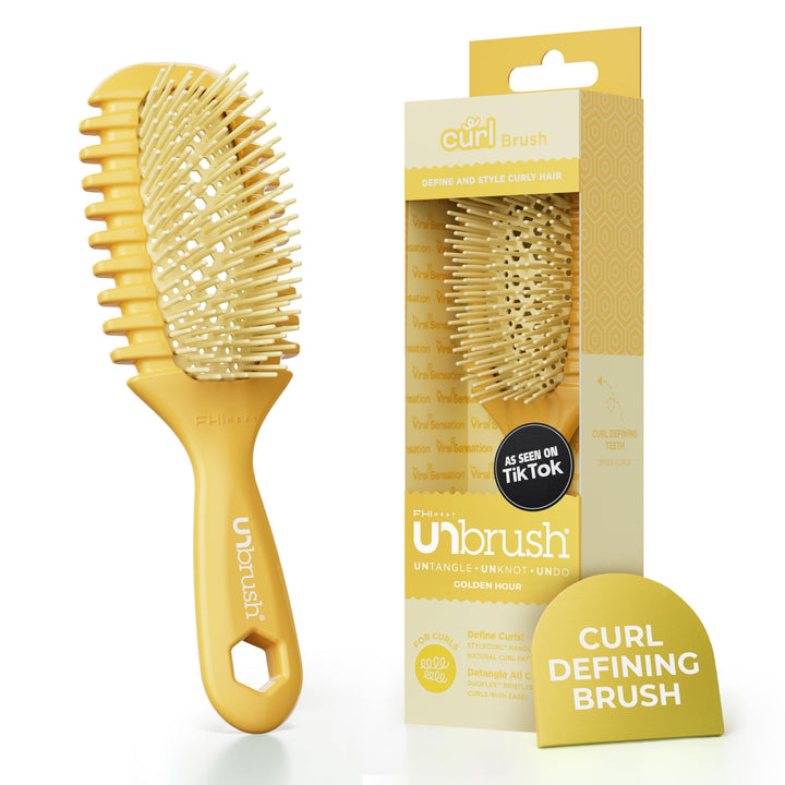 FHI Heat UNbrush Curl front view showing golden hour finish and compact shape for easy styling