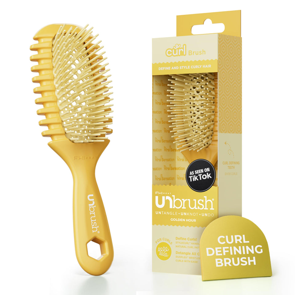 FHI Heat UNbrush Curl front view showing golden hour finish and compact shape for easy styling