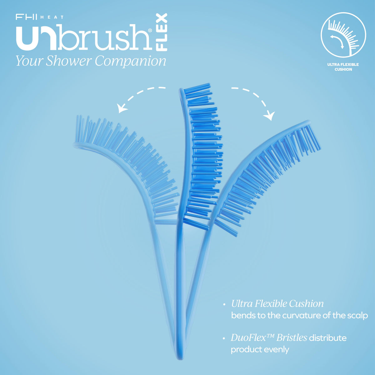 FHI Heat close-up of DuoFlex bristles highlighting gentle detangling action