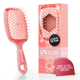 FHI Heat UNbrush front view showing ruby peach color and compact design for easy styling