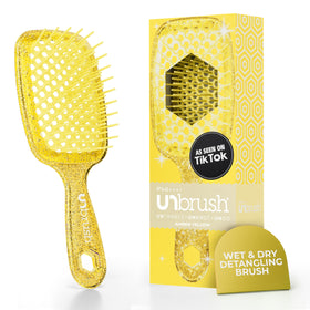 FHI Heat UNbrush front view in amber showing lightweight shape and grip benefits