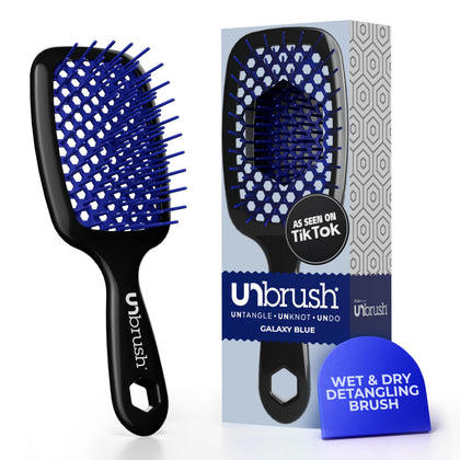 FHI Heat UNbrush front view showing galaxy blue finish and compact shape for easy handling