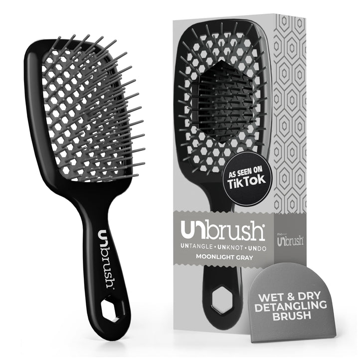 FHI Heat UNbrush front view showing grey finish and ergonomic handle for comfortable styling