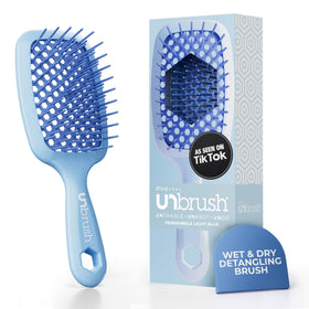 FHI Heat UNbrush front view showing periwinkle finish and shape for easy grip