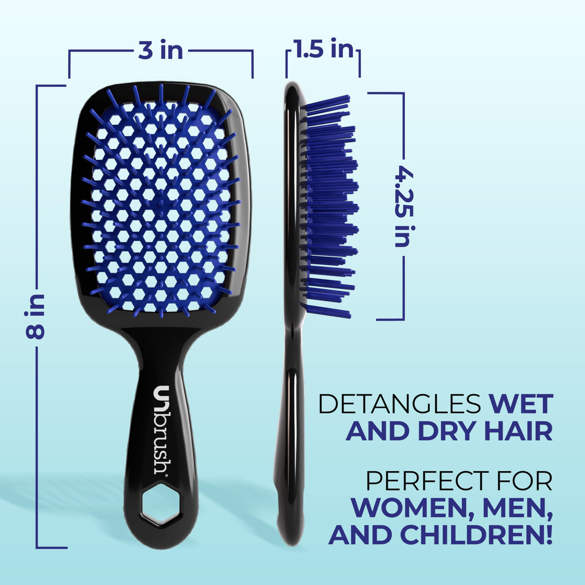 FHI Heat UNbrush lightweight handle shown next to ruler for scale and comfortable grip