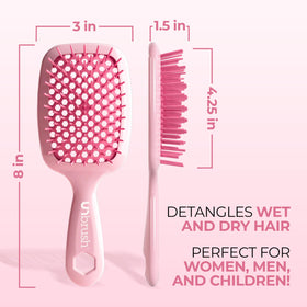 FHI Heat UNbrush held in hand to show lightweight 1.5 oz size and travel-friendly convenience