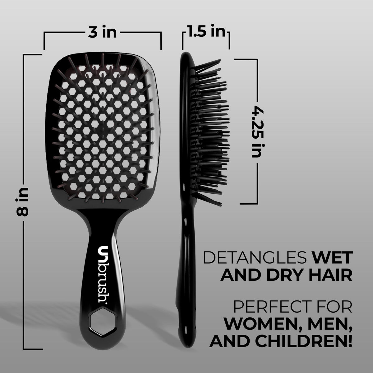 FHI Heat UNbrush in hand to show compact scale and comfortable grip for ease