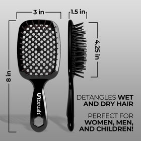 FHI Heat UNbrush in hand to show compact scale and comfortable grip for ease