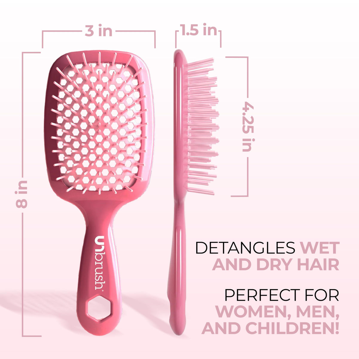 FHI Heat UNbrush held in hand to show scale and ultra-light 1.5 oz ergonomic handle