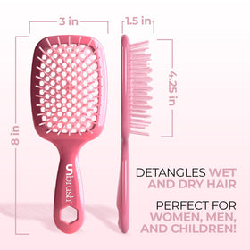 FHI Heat UNbrush held in hand to show scale and ultra-light 1.5 oz ergonomic handle