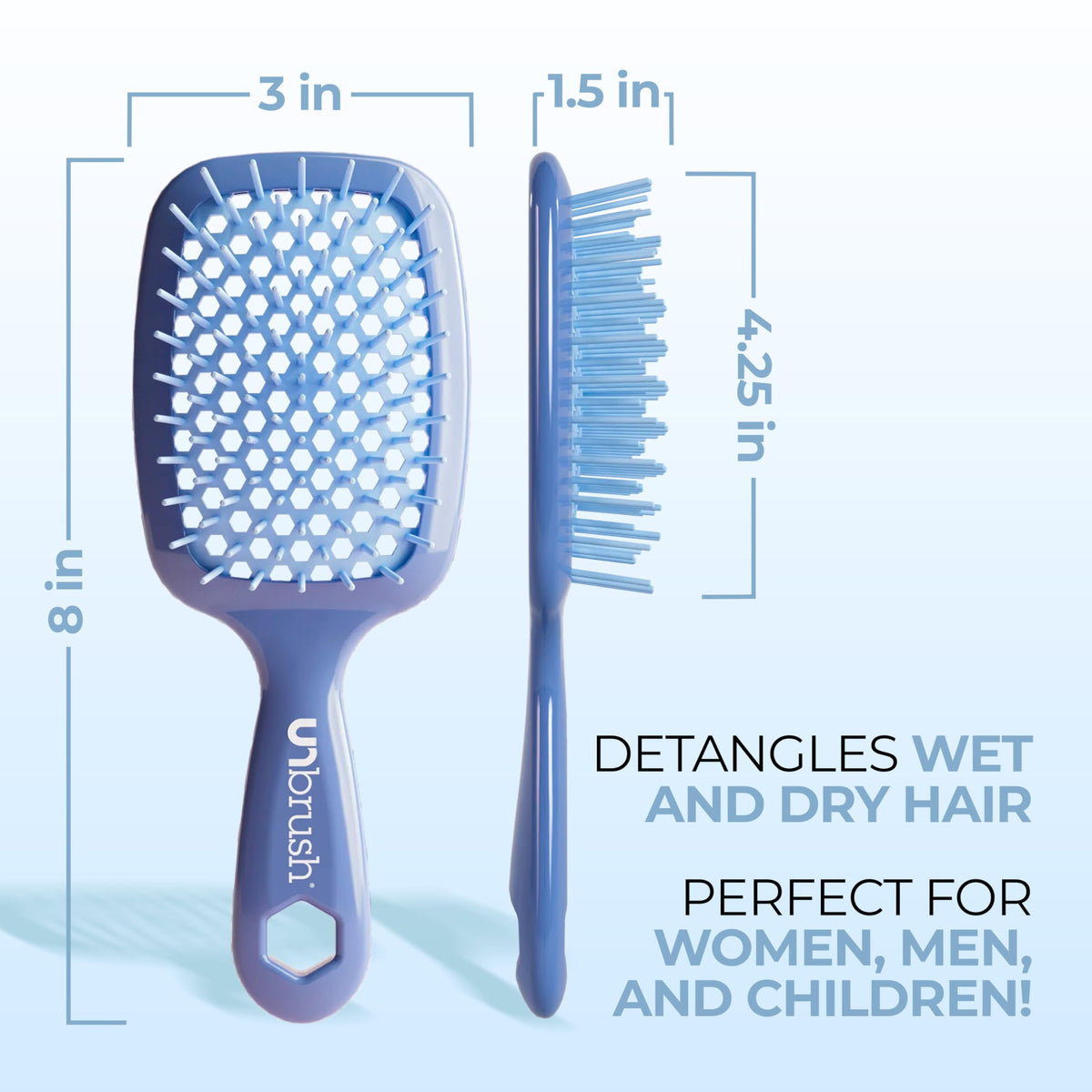 FHI Heat UNbrush held in hand showing lightweight 1.5 oz handle for easy use