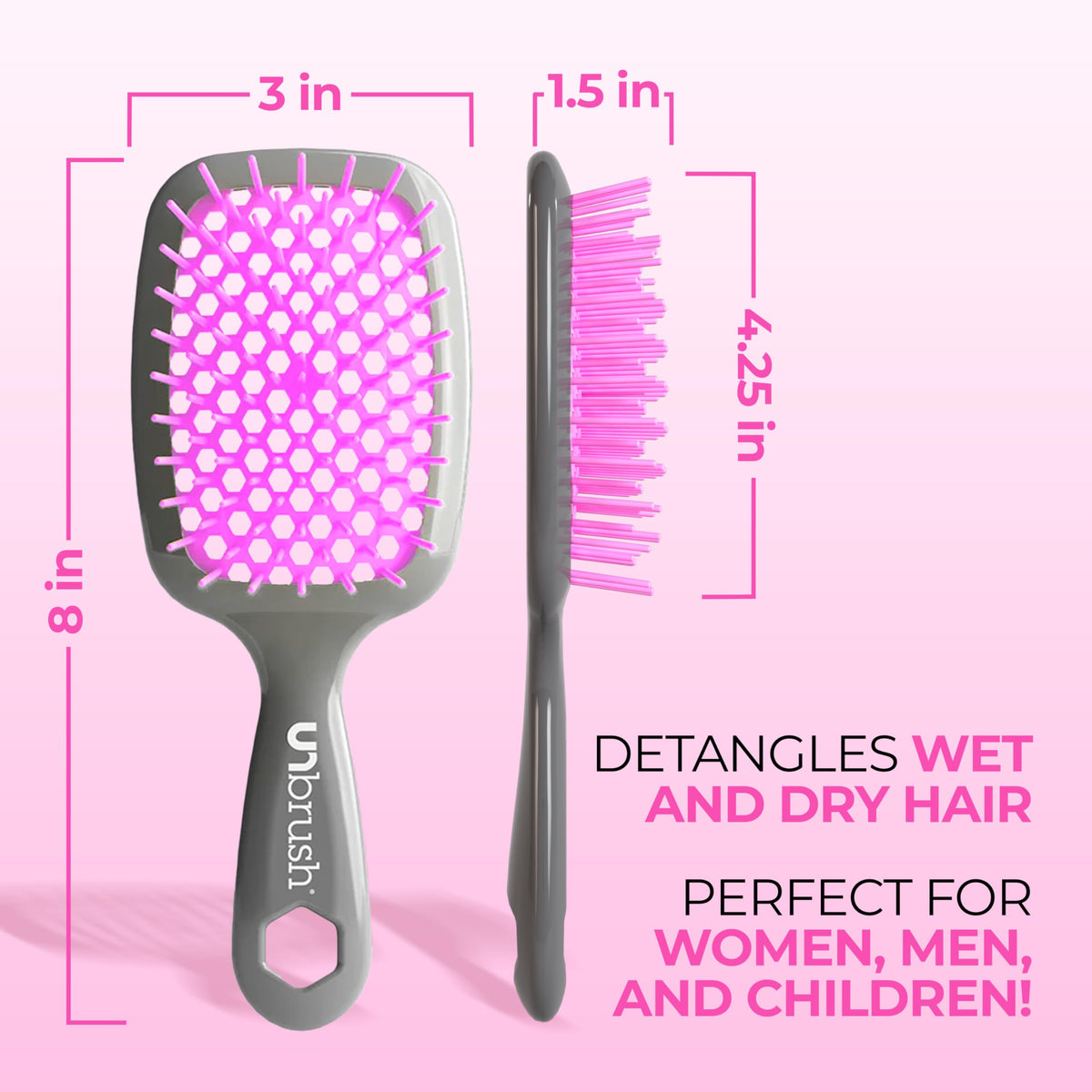 FHI Heat Unbrush held in hand to show scale and ergonomic grip for comfortable styling