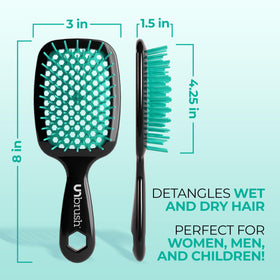 FHI Heat UNbrush held in hand to show lightweight 1.5 oz handle for easy styling